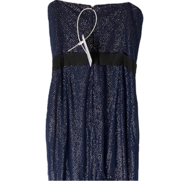 New Marchesa Strapless Appliqué Sequins Maxi Dress Gown Formal Prom Wedding - Picture 7 of 15